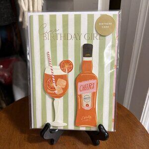 Fringe Ciao Birthday Girl Aperol Spritz Greeting Card - Hand Finished - NIP